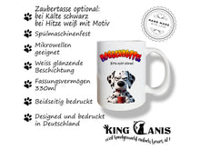 Lade das Bild in den Galerie-Viewer, Tasse mit Dalmatiner für wahre Morgenmuffel mit dem Spruch "MORGENMUFFEL, bitte nicht stören!"