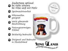 Lade das Bild in den Galerie-Viewer, Tasse mit Rottweiler für wahre Morgenmuffel mit dem Spruch "MORGENMUFFEL, bitte nicht stören!"