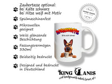 Lade das Bild in den Galerie-Viewer, Tasse mit Schäferhund für wahre Morgenmuffel mit dem Spruch "MORGENMUFFEL, bitte nicht stören!"