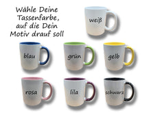 Lade das Bild in den Galerie-Viewer, Tasse mit schwarzer Labrador für wahre Morgenmuffel mit dem Spruch "MORGENMUFFEL, bitte nicht stören!"